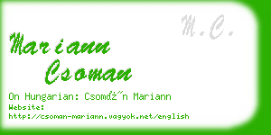 mariann csoman business card